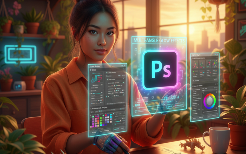 Multi-Angle Glow Effects for Sci-Fi Style Artwork