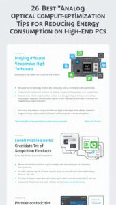 The Best "Analog Optical Computer" Optimization Tips for Reducing Energy Consumption on High-End PCs