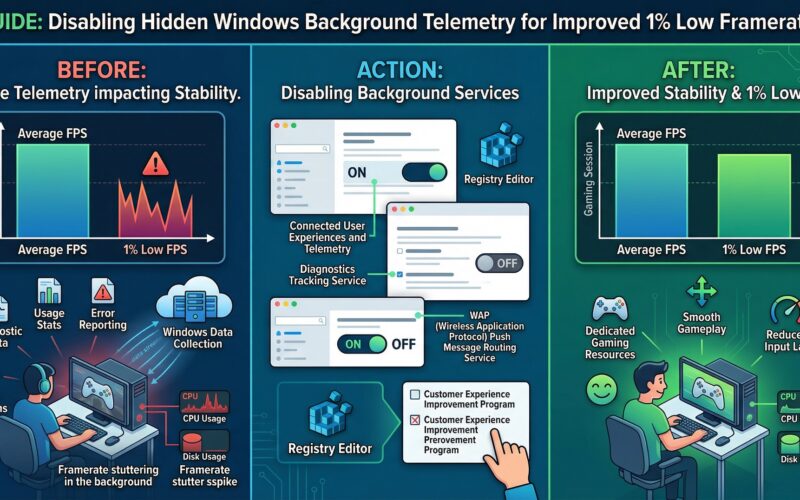 Disabling Hidden Windows Background Telemetry to Improve 1% Low Framerates