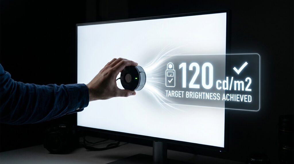 Calibrating Monitor Brightness to 120 cd/m² to Ensure Digital Content Displays Correctly Across Mobile Devices