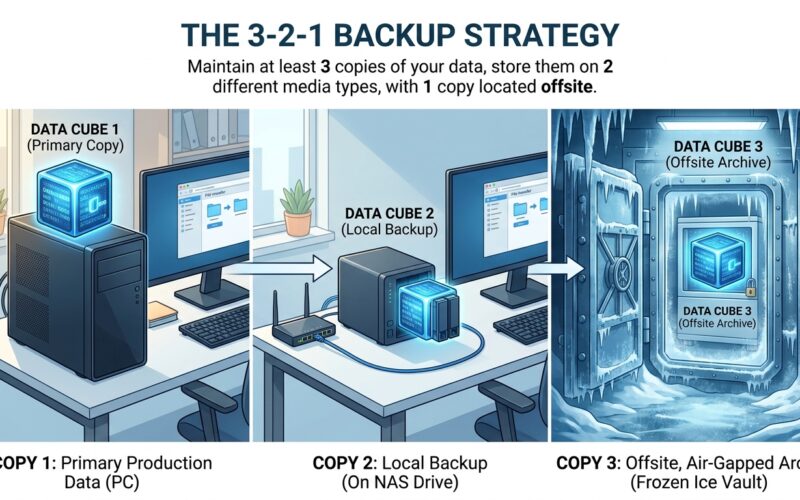 Implementing the 3-2-1 Backup Strategy for Digital Agencies Using NAS Devices and Off-Site Cold Storage