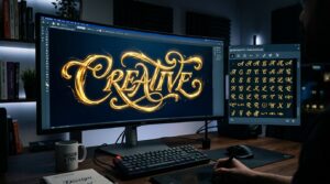 Accessing Hidden OpenType Font Alternatives and Ligatures for Custom Digital Logo Design