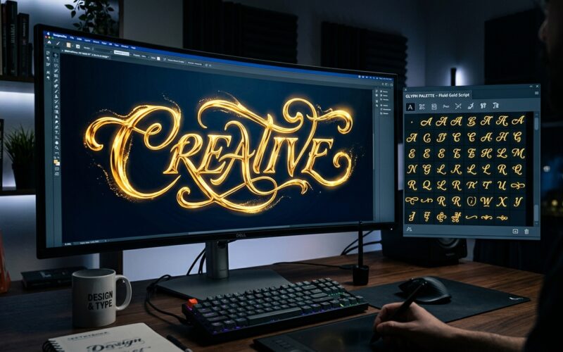 Accessing Hidden OpenType Font Alternatives and Ligatures for Custom Digital Logo Design